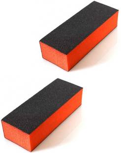 virkart 2pcs Nail Art Shiner Buffer Block Orange Buffing Sanding File