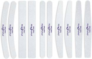 Pinpai 10 Pcs Professional Nail filers 100/180 Grit in 5 Different Shapes