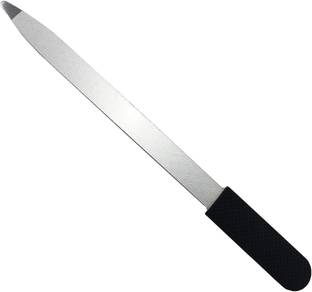 Hair line Professional Stainless Steel Nail Filer With Rubber Handle For Home n Salon