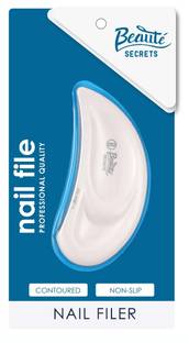 Beaute Secrets Nail Filer and Buffer, Professional Ear-Shaped Nail File with Round Blade