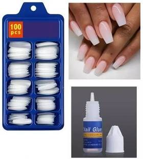 mabolika Artificial Nails Set Acrylic Fake false Nails Set Of 100 Pc