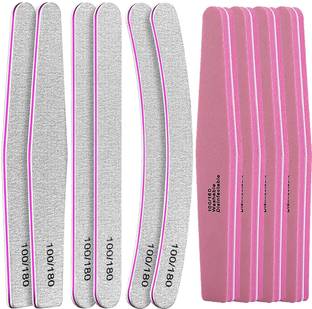Gleevia Nail Files 100/180, Filer & Buffer for Natural & Acrylic Nails, Manicure Combo