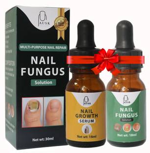 AUSK Nail Fungus Treatment Serum 18ml & Nail Growth Serum 18ml (2 items in the set)