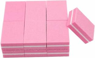 Gleevia 12Pcs Disposable Double Sided Mini Nail Buffer - Polishing Nail Buffer Pink
