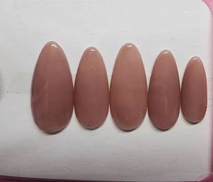 shonas nude set of 24 artificial reusable nails in Nude brown with glue