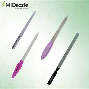 Midazzle Professional Dual Sided Nail Filer with Black Handle - Precise Nail Care