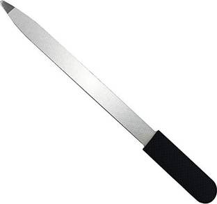 Hair line Professional Stainless Steel Nail Filer With Rubber Handle For Home n Salon