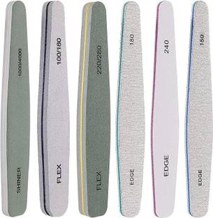 Beaute Secrets Korean 6pcs Nail Files Set for Manicure, Nail Buffer Files Block Coarse Washable