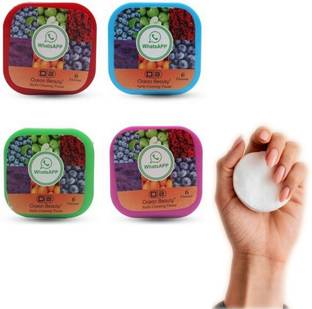 Ocean Beauty Nail Paint Polish Remover Cotton 100 Pads Tissue Combo Set Wet Wipes Pack Of 4
