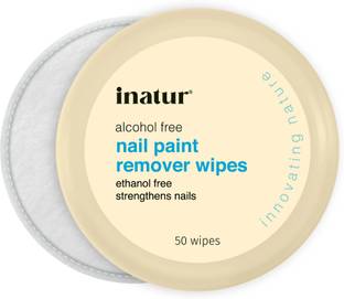 inatur Nail Paint Remover Wipes | Strengthen Nails, Ethanol and Alcohol Free