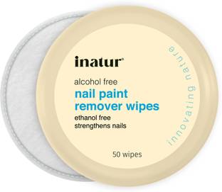inatur Nail Paint Remover Wipes | Strengthen Nails, Ethanol and Alcohol Free