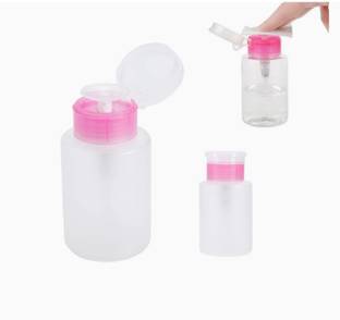feelhigh Nail Polish Remover Pump Push Down Empty Lockable Acetone Pump Dispenser Bottle