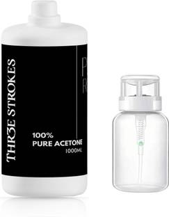 THR3E STROKES Acetone | Clear | NOT FOR MEDICAL USE | Nail Polish Remover | Nail Color Remover