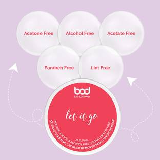 BAD COMPANY Let It Go Cuticle Care Nail Lacquer Remover 30XL PADS ROSE Scent