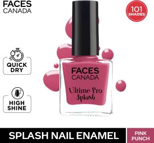 FACES CANADA Ultime Pro Splash Nail Enamel | Glossy | Quick Drying | Long Lasting | 8ml, Pink Punch 130