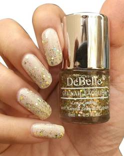DeBelle Gel Nail Lacquer (Transparent with different size Holo Glitter) Galaxia