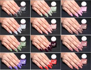 BUSSIN' BEAUTY Glossy Finish Nail Polish | Stay Long, Quick Dry Paint With Chip Resistant | 12 Different Colors Kit