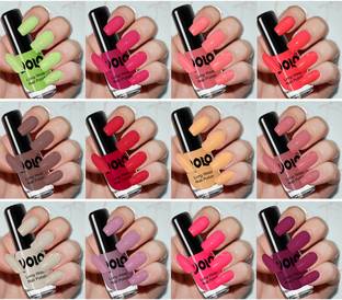 Volo Color Rich Toxic Free Perfection Shine Nail Polish Set of 12 Combo-No-147 Parrot Green, Moon Magenta, Peach Crush, Coral Compass, Wine Maroon, Pink Mania, Reddish Orange, Chrome Rust, Chocolate Brown, Nudes Spring, Passion Pink, Wine