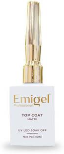 Emigel Professional UV Top Coat For Nail Gel Polish | Shiny Finish Quick Drying Soak Off UV LED Transparent