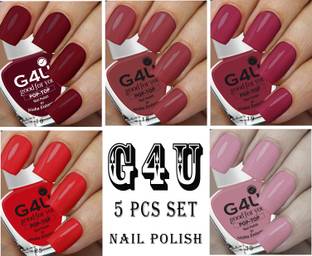 G4U Cruelty Free Nail Polish Kit Combo M26 Wine-Mauve-Brown-Red-Pink