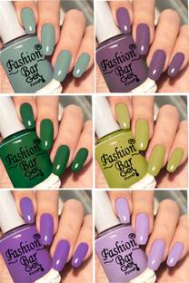 Fashion Bar New Gloss Gel High Shine Nail Polish Pack of 6PC F667 Multicolor