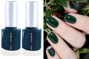 ADJD Combo Forest green Colors High-Shine Long Lasting Non Toxic Nail Polish Forest green