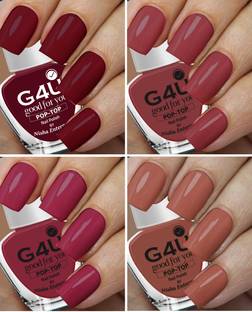 G4U Bright 4 Piece Quick Dry Nail Polish Kit A5 Wine-Mauve-Brown-Teak