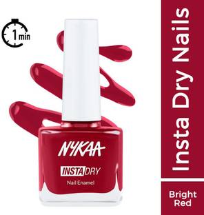 NYKAA Insta Dry Fast Drying Nail Polish Reeling Red 337 Bright Red (9ml) Bright Red