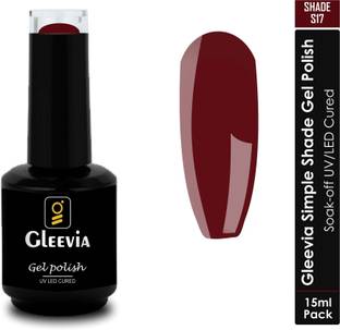 Gleevia UV LED Soak-Off Simple Shade Gel Polish for Professionals 15ml Brush Cap S17 Shade S17