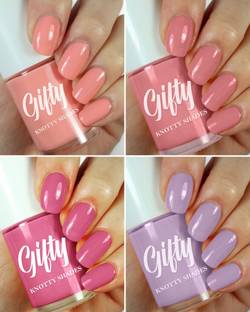 GIFTY Quick Drying Nail Polish, Gloss Finish, Highly Pigmented & Long Lasting Creamy Peach, Be Bold, Desset Night, Bad Romance