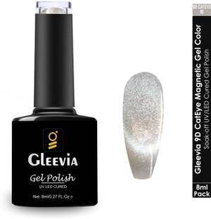 Gleevia 9D CatEye UV Gel Polish | Magnetic 9D Gel Nail Color 8ml for Professionals 9D10 Color: Light Grey