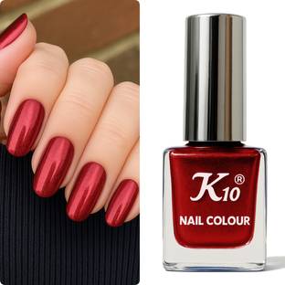 K10 Quick dry Metallic shining Nail Polish12 ML Red