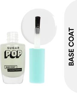 SUGAR POP Strengthening Base Coat | 2-in-1 Top & Base Coat | Glossy Finish | (10ml) Transparent