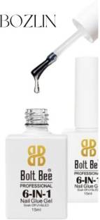 BOZLIN Professional 6 In 1 Nail Glue Gel Versatile Fake Nails Function Gel (Transparent)