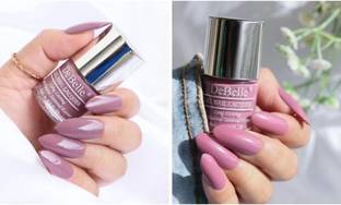 DeBelle Pastel Nail Polish Set of 2 (Mauve & Light Majenta) Majestique Mauve, Laura Aura