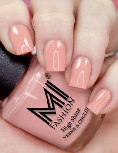 MI FASHION Peach Nude Color Nail Polish Elevate Your Look with Glossy Shine Nail Paint Peach Nude