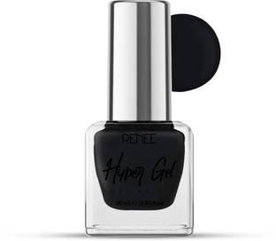 Renee Hyper Gel Nail Paint Onyx Black | Chip Resisting Formula and High Shine Polish Onyx Black