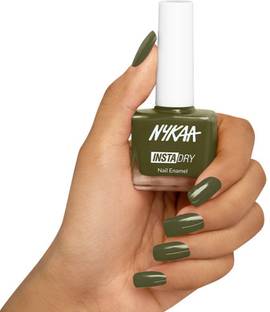 NYKAA Insta Dry Fast Drying Nail Polish Fern Follower 332 Olive Green 9ml Olive Green