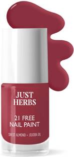 Just Herbs Nail Polish 21 Chemical free Formula ,Quick Dry, Glossy- Beetroot Bloom