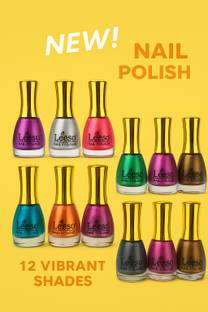 leeso Nail Paint Nuber 12ml ,12pcs Combo pack metallic