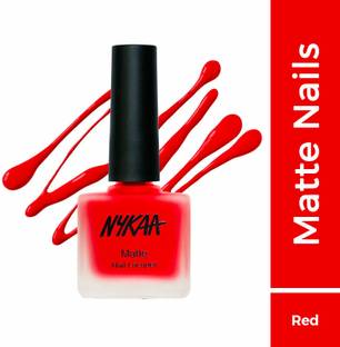 NYKAA Matte Nail Enamel Polish - Raspberry Tart 109 Red