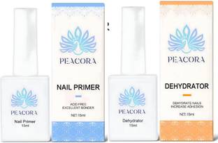 PEACORA 2 Pcs Nail Dehydrator Air Dry No Acid Primer Enamel UV Gel Nail Polish Kit for DIY at Home, Nail Care Kit Nail Art Salon Professional, PRIMER & DEHYDRATOR