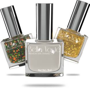 Bella Voste 3-in-1 Nail Combo Polish| Quick Drying| Chip Resistant | Non- Yellowing COMBO 01-(14,57,61)