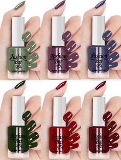 Fashion Bar Quick Dry GEL Shine Nail Polish Combo Set for Women & Girls 2206 Multicolor