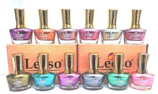 leeso Nail Paint Tina.Metalic Colour,12pcs Combo pack Multicolour
