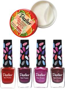 Dazller Chic 'N Cute Nailpolish(Pack of 4)+Remover Wipes,Quick-Dry,Onestroke Application Pearl Charm