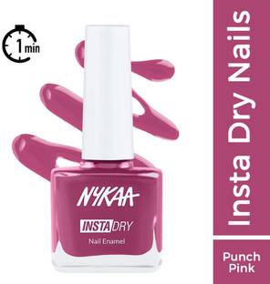 NYKAA Insta Dry Fast Drying Nail Polish Pink Profile 340 Punch Pink(9ml) Punch Pink