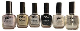 Orangee Cosmetics Orangee Nail Polish-116,118,119,122,123,124 Shimmer, Black, Transparent, Shimmer Brown