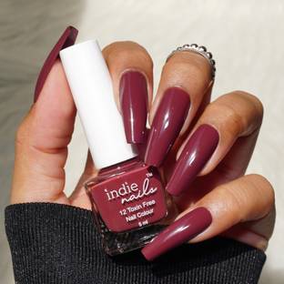 Indie Paw Print. Nude Brown Maroon Nail Polish for Nail Art Maroon
