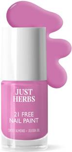 Just Herbs Nail Polish 21 Chemical Free Formula ,Quick Dry, Glossy- Lilac Lily